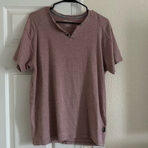 Kenneth Cole Mauve Button V-Neck Tee